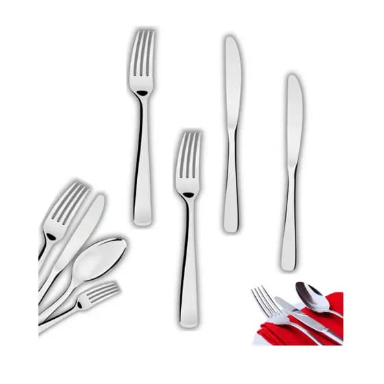 Jogo de Talheres 50 ou 100 Peças Aço Inox 20 cm Conjunto Completo Mesa Cozinha