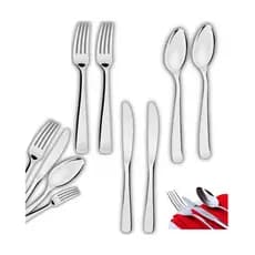 Jogo de Talheres com 72 54 36 e 18 Peças Garfo Faca e Colher Prime Cozinha Aço Inox Premium Variáveis Utilidades Mesa