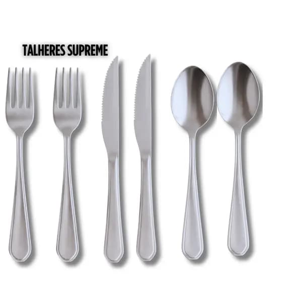 Jogo de Talheres Aço Inox Reforçado  Premium | Facas Garfos Colheres Resistentes Qualidade Superior Kits 48/36/24 pçs