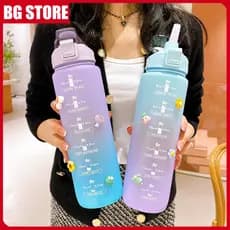 Garrafa De Água De 1000ML Com Cordão Gradiente De Plástico Portátil De Botol Air Grande Capacidade Tempotável