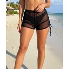 Short de Tule Saída de Praia Verão Detalhes Lateral Short Feminino