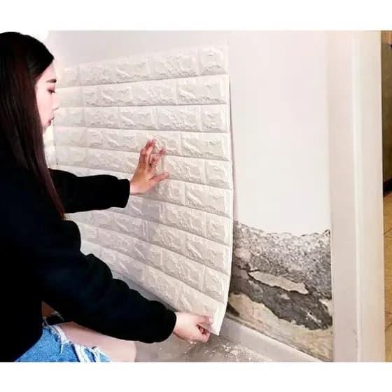 Kit 10 Placas 3D Tijolo Branco Adesivo Autocolante Decoração Quarto Sala envio rápido