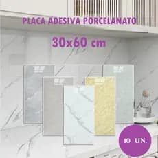 Kit c/ 10 Placas Adesivas Porcelanato 60x30 Painel 3D Lavável - Envio Rápido.