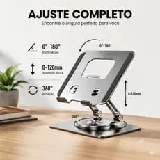 Suporte de Tablet Ajustavel Universal Portatil Suporte Dobrável Alumínio 360° Articulado Ergonômico