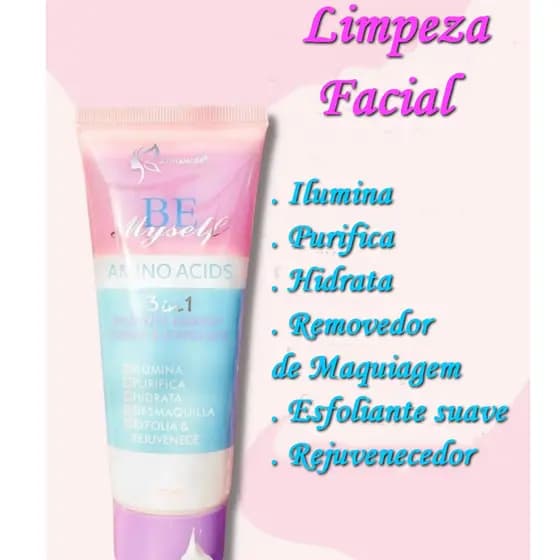 Sabonete Facial 3 em1 Remove Make, Limpa e Exfoliate 100ml D'hermosa
