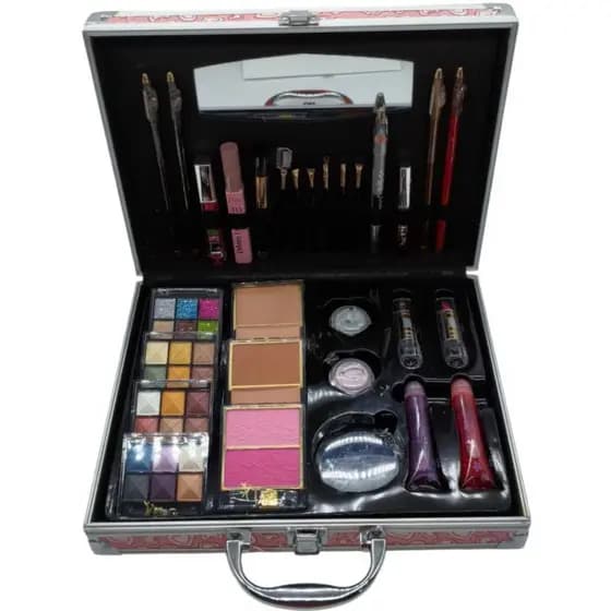 Maleta Com  Maquiagem, Kit Completo, Rosa Da Tango