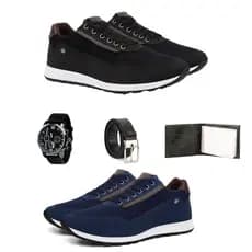 Kit Masculino Sapatenis Jogger 2  Tênis + Relógio, Carteira e Cinto – Casual Básico