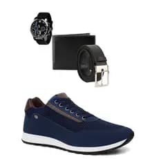 Tênis Jogger Strech Masculino Leve Confortável + Acessórios Relógio, Carteira, Cinto