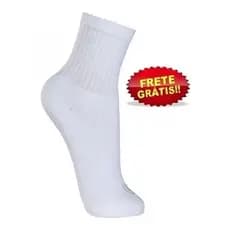 Kit 100 Par Meia Masculina Esportiva Branca Algodão Atacado