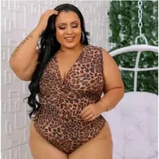 Bory Maiô Decote Nózinho Body Decotado Plus Size Moda Plus