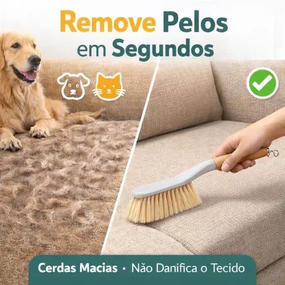 Escova de Limpeza Tira Pelos Sofá Estofado Pet Cerdas Macias Roupas Tapete Cortina Cantos Difíceis