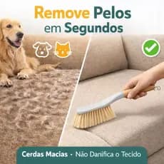 Escova de Limpeza Tira Pelos Sofá Estofado Pet Cerdas Macias Roupas Tapete Cortina Cantos Difíceis