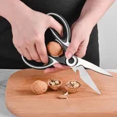 Tesoura de Cozinha Multiuso Aço Inox 20cm - Corta Carnes, Abre Castanhas e Garrafas, Não Enferruja