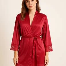 Robe Luxo Com Renda Comum e Plus Size Roupão Feminino Hobby  Robe Manga Sino Romantic Sensual Adulto