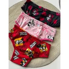 Kit 5 Calcinha Infantil Sublimada Menina Calçolinha Personagens Com Forro Algodão Calcinha Estampada