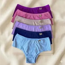 Kit Calcinhas Conforto Cirleia Adulto Feminina Calcinhas Cintura Alta Fundo Algodão Tangao Dia a Dia