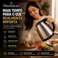 Chaleira Elétrica Inox 1,8L 1500W Ferve Água Rápido Design Premium ThermaLux™