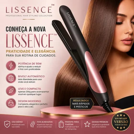 Chapinha Profissional Bivolt 50W Alisadora Compacta Anti Frizz Lissence™