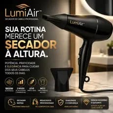 Secador de Cabelo Profissional 1800W 127V Potente 2 Velocidades Bico Direcionador LumiAir™