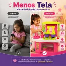 Cozinha Infantil Completa Com Forno Pia Fogão Panelinhas e Acessórios Brinquedo Educativo FazdeConta