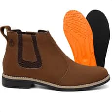 Bota Masculina Botina Chelsea Macia e Elegante Elástico Leve Palmilhas De Gel