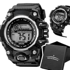relogio digital masculino prova dagua silicone preto alarme robusto original grande prata