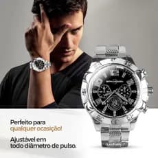 relogio aço prova dagua masculino + oculos sol + cordão cruz qualidade premium verde protecao uv