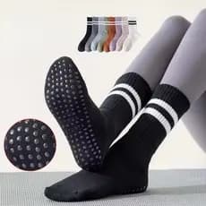 Meias femininas meias de Pilates meias profissionais antiderrapantes tubo médio antiderrapante esportes meias de chão me