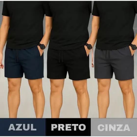 Shorts Tactel Bermuda Masculina Mauricinho Kit Short Tectel Praia Short Masculino Liso
