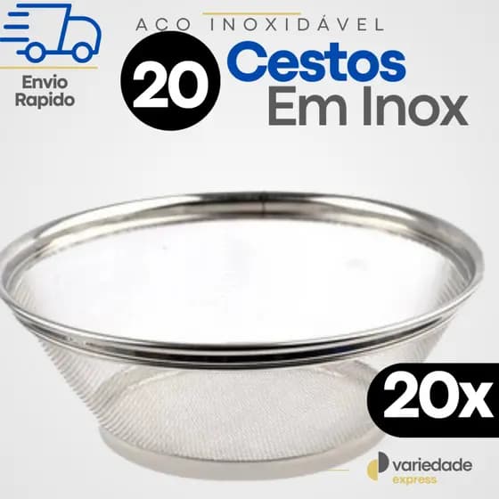 Kit 20 Escorredores de Macarrão e Arroz Inox – Ideal para Revenda e Lojas Atacado