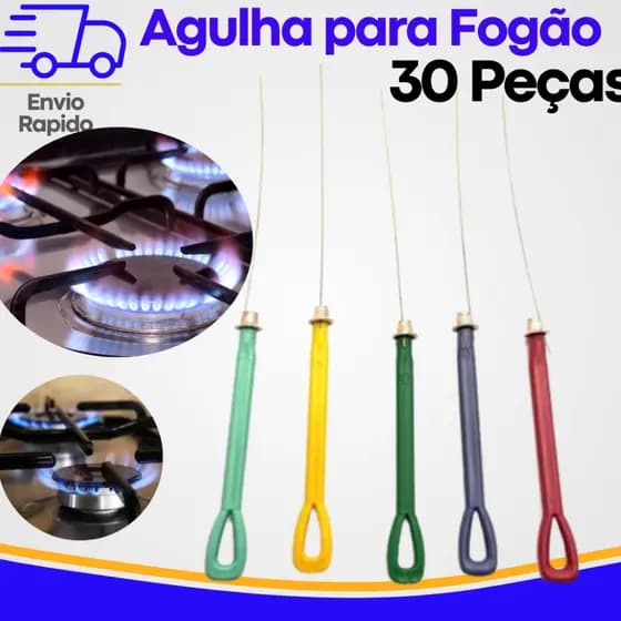 Kit 30 Agulhas Desentupidoras para Fogão | Limpeza de Bicos e Queimadores Profissional