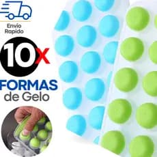Kit 10 Forma Gelo Ice Flexivel Forminha Fundo Silicone 18 Cubos Alimentos Frutas Papinha