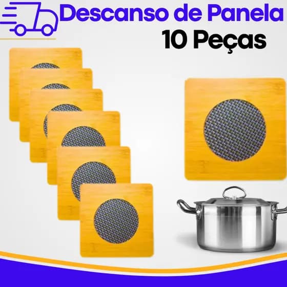 Jogo com 10 Apoios de Panela em MDF 14,5cm – Descanso Resistente para Mesa e Cozinha