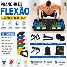Apoio para Flexão Prancha de Braço Treino Livre Exercicios Costas Ombro +  Elástico extensor exercícios