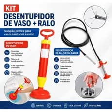 Desentupidor de Vaso Pia Sanitário Alta Pressão + Desentupidor para ralo com garra