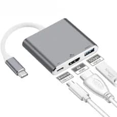 Estação De Doking 3 Em 1 Tipo-C Para HDMI 4K USB3.0 PD Carregamento USB HUB Laptop Telefone Tablet Projetor Interruptor