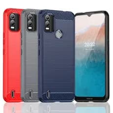 Para Nokia C21 Plus/C21 Ultra Slim Textura Escovada Capa TPU Macia À Prova De Choque