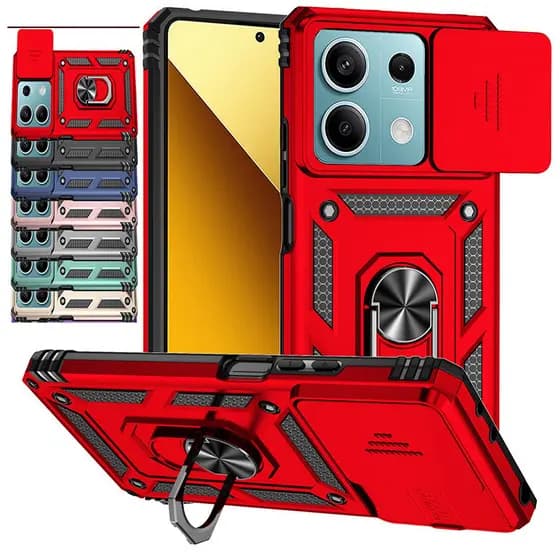 Para Xiaomi Redmi Nota 13/Pro 5G 4G Armadura Híbrida À Prova De Choque Caso Slide Lente Da Câmera Proteger Capa