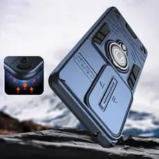 Para Motorola Edge 50 5G Luxo Slide Câmera À Prova De Choque Anel Magnético Suporte Caso Capa