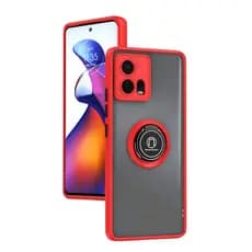 Para Motorola Edge 30 Fusion Capa Fosca Translúcida Com Suporte De Anel Giratório À Prova De Choque TPU Protetora