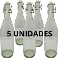 Garrafas De Vidro Com Tampa Hermética 1Litro Super Prática E Eficiente Para Organização