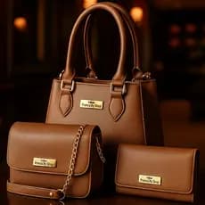 Kit Bolsa Feminina Lorena Luxo Elegante Lançamento 3 Peças