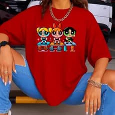 Camiseta Estampada Meninas Super Poderosas 100% Algodão Feminina Unissex com Reforço Ombro a Ombro