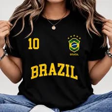 Blusa Feminina Brasil copa do mundo Lançamento  Verão Algodão