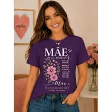 Camiseta Feminina estilosa para mães presente criativo blusa elegante para o Dia das Mães