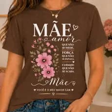 Camiseta Feminina estilosa para mães presente criativo blusa elegante para o Dia das Mães