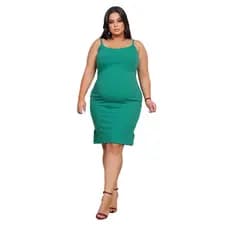 Vestido Feminino Plus Size Gordinha Canelado Casual Básico