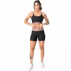Conjunto Fitness, Legging Top Calça Roupa de malhar Top com sustentação Top LIZ BICOLOR