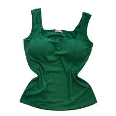 Blusa Feminina Decote Quadrado Canelado Algodão Alça larga Tendência Conforto