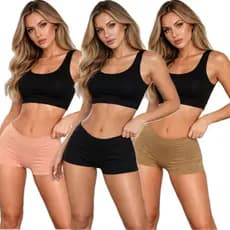 Calcinha Boxer Que Não Marca Feminina Confortável 3 Cores Nude Preto Marrom